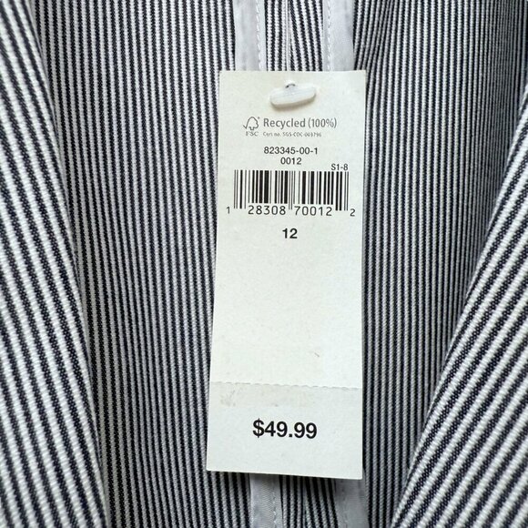 GAP Womens Blazer 12 Slim Navy White Stripe Cotton Jacket Preppy Nautical NWT - Picture 6 of 10